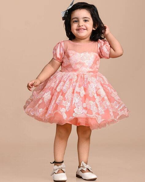 TITRIT Embellished Round-Neck Tutu Frock