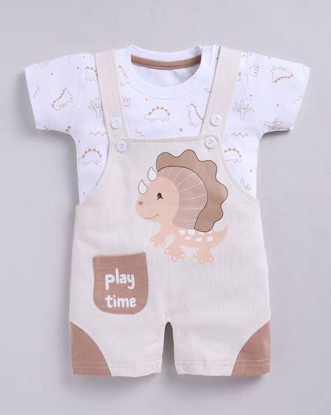 TOONYPORT Infants Graphic Print Dungaree & T-Shirt Set
