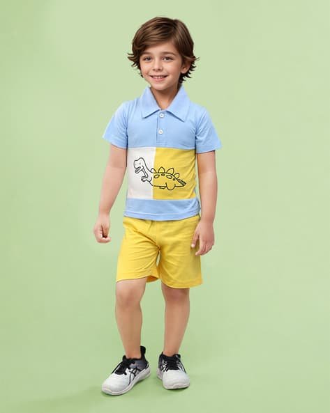 TOONYPORT Boys Graphic Print Shorts & T-Shirt Set