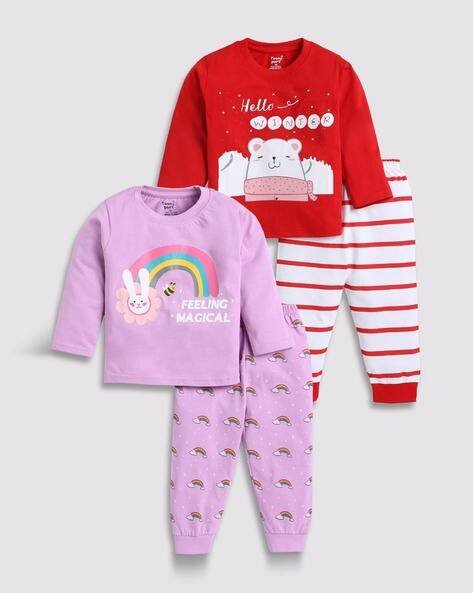 TOONYPORT Pack of 2 Printed Joggers Pants & T-Shirt Set