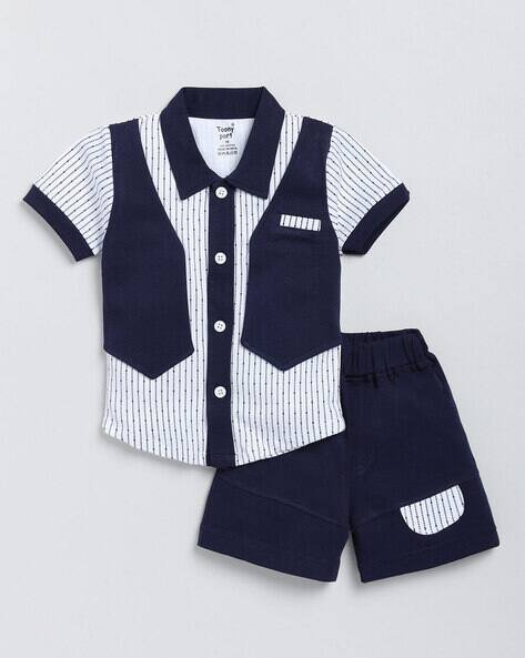 TOONYPORT Striped T-Shirt & Shorts Set