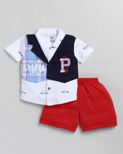 TOONYPORT Graphic Print Shirt with Shorts