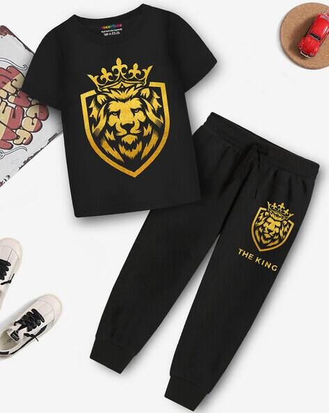 Trampoline Boy Graphic Print Pants & T-Shirt Set
