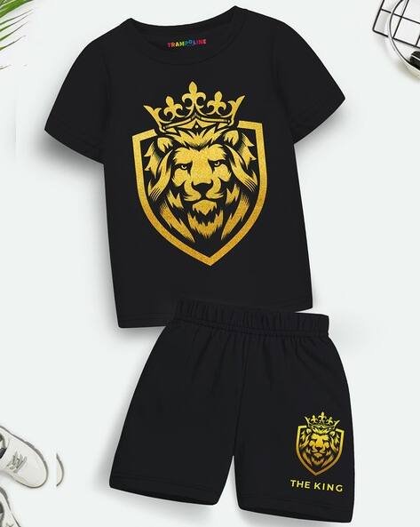 Trampoline Graphic Print Shorts & T-shirt Set