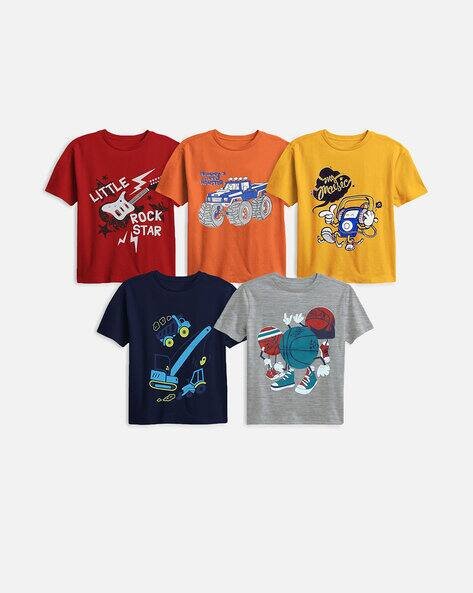 Trampoline Pack of 5 Graphic Print Crew-Meck T-shirts