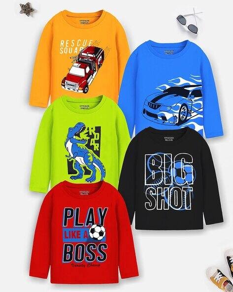 Trampoline Pack of 5 Graphic Print T-shirt