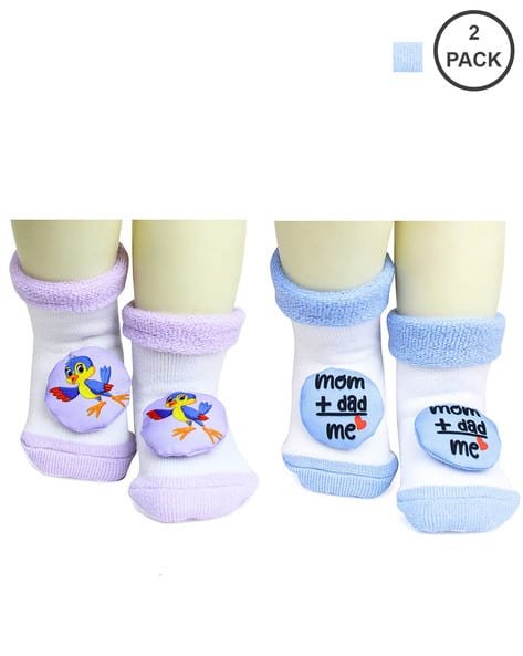 USOXO Pack of 2 Typographic Print Socks