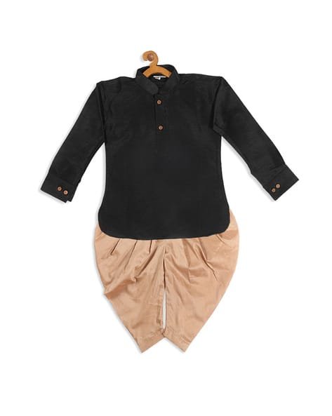 Vastramay Sishu Kurta Dhoti Set with Cuffed Sleeves
