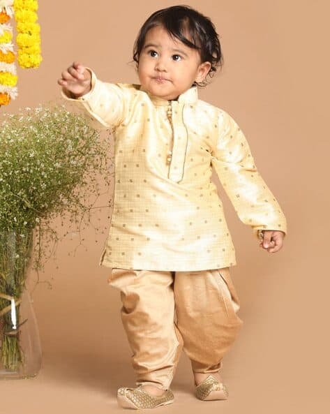 Vastramay Sishu Embellished Kurta Dhoti Set