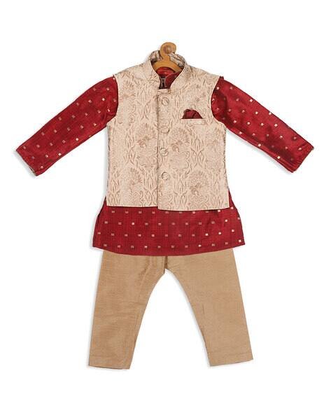Vastramay Sishu Self-Design Kurta Pyjama Set with Jacket