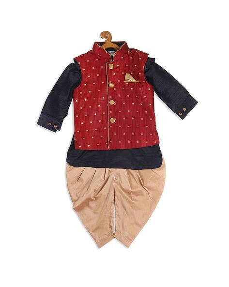 Vastramay Sishu Kurta Dhoti Set with Waistcoat