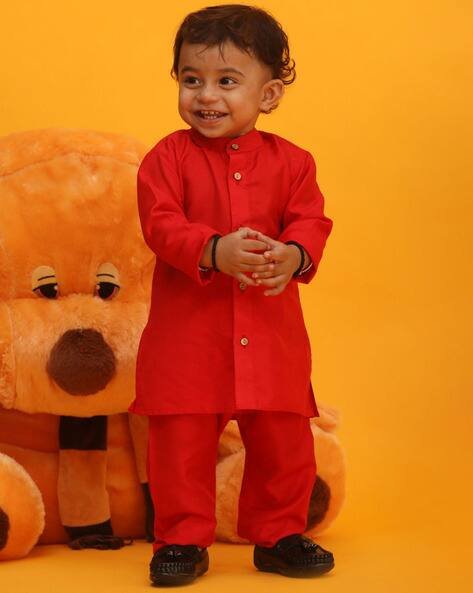 Vastramay Sishu Band Collar Kurta & Pyjamas Set