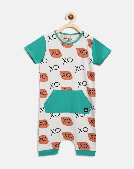 WHISTLE & HOPS Typographic Print Round-Neck Rompers