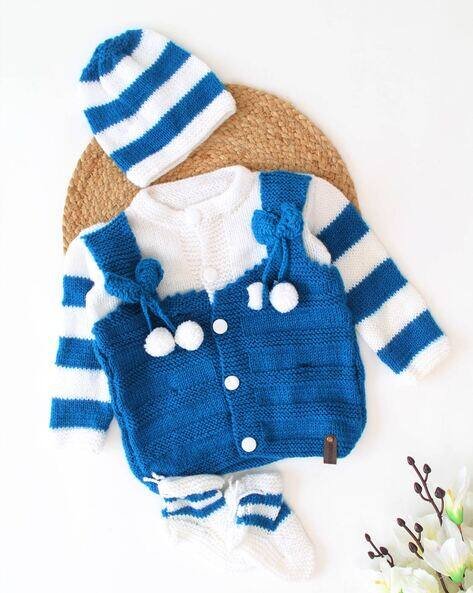 Woonie Button-Front Sweater & Cap with Socks