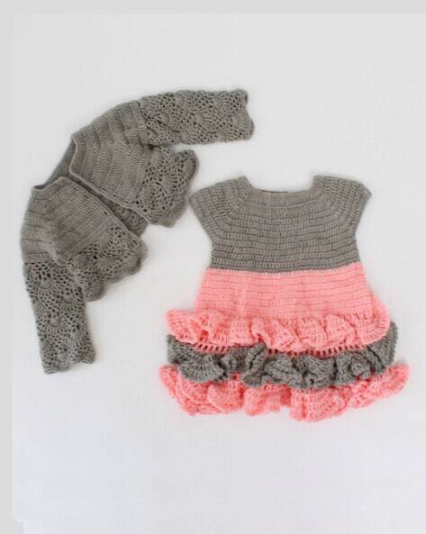 Woonie Colourblock Knit A-line Dress with Jacket