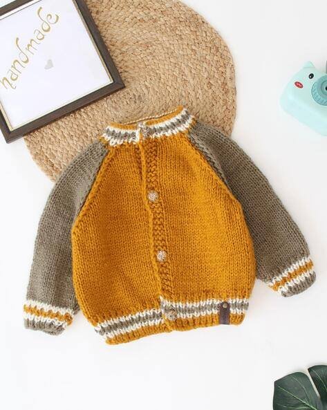 Woonie Button-Front Round-Neck Sweater