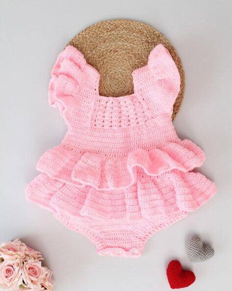 Woonie Square-Neck Rompers with Snap-Button Closure