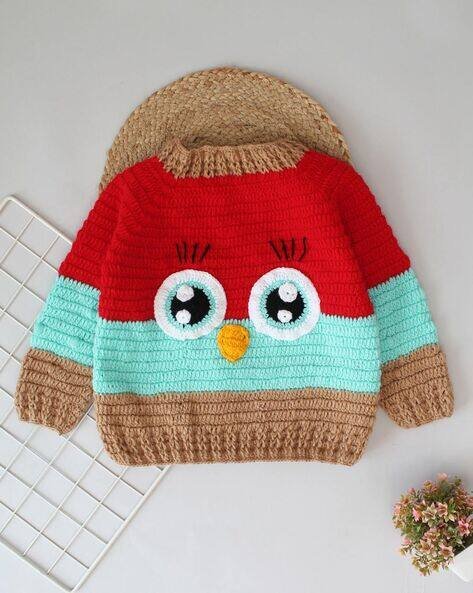 Woonie Embroidered Round-Neck Sweater