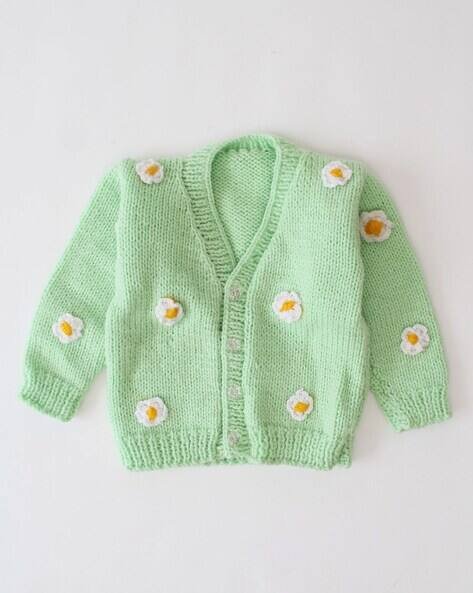 Woonie Embroidered Button-Front Cardigan