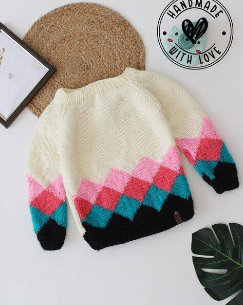 Woonie Slip-On Geometric Print Sweater