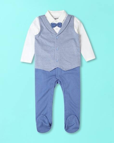 Wotnot Cotton Rompers with Waistcoat
