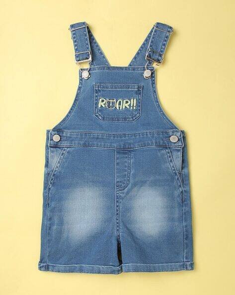 Wotnot Lightly Washed Dungaree Shorts