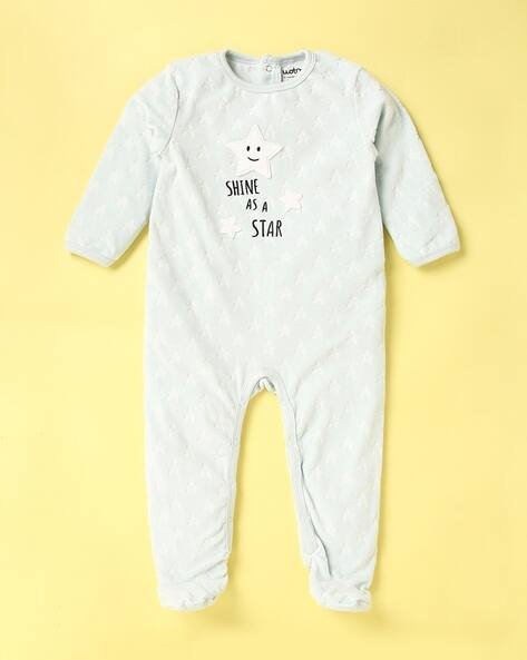 Wotnot Star Debossed Round-Neck Romper