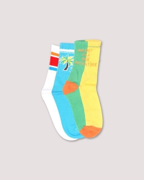 Wotnot by AZORTE Boys Pack of 3 Printed Socks