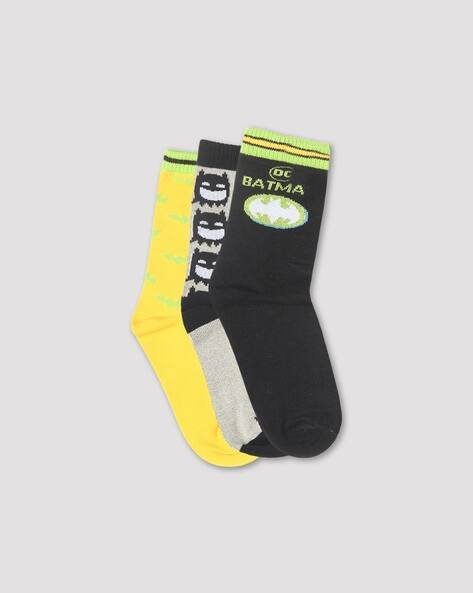 Wotnot by AZORTE Pack of 3 Batman Ankle-Length Socks