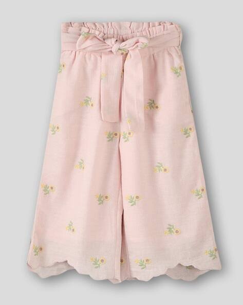 Wotnot by AZORTE Girls Embroidered Culottes with Tie-Up Belt