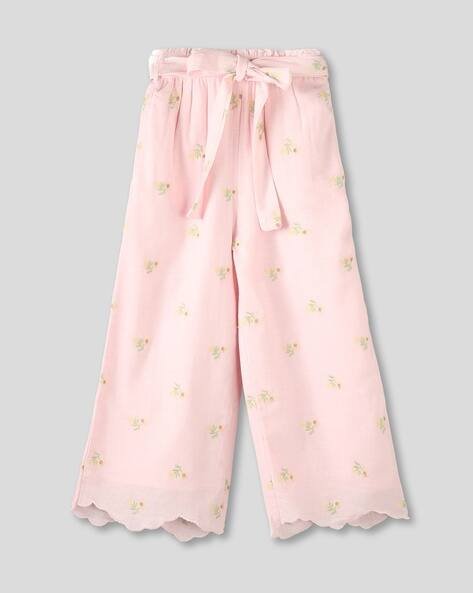 Wotnot by AZORTE Girls Embroidered Straight Culottes with Tie-Up Belt