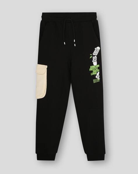 Wotnot by AZORTE Boys Graphic Print Joggers with Flap Pocket
