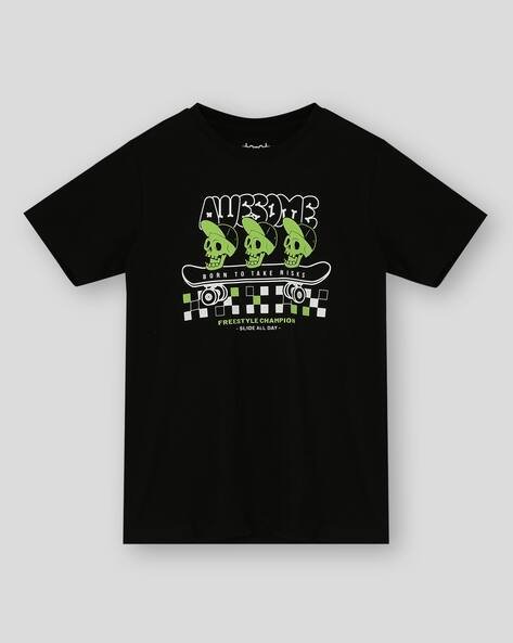 Wotnot by AZORTE Boys Graphic Print Regular Fit T-Shirt