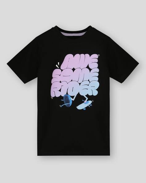Wotnot by AZORTE Boys Printed Relaxed Fit Round-Neck T-Shirt