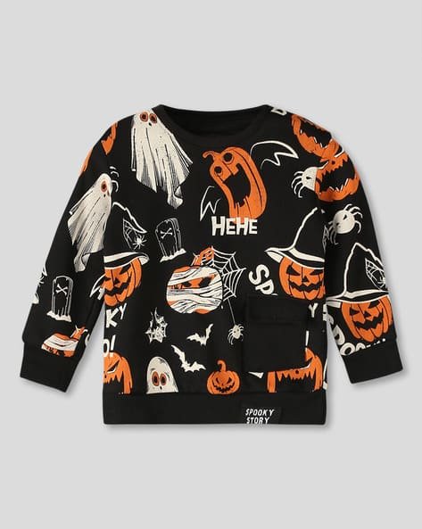 Wotnot by AZORTE Halloween Charatcer Crew-Neck Sweatshirt