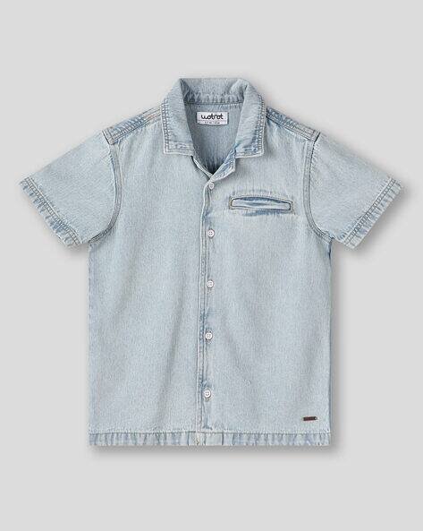 Wotnot by AZORTE Boys Denim Washed Shirt with Welt