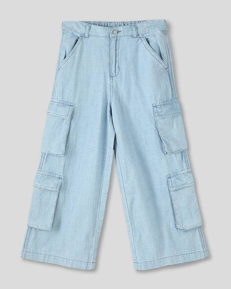 Wotnot by AZORTE Cargo Pocket Denim Jeans