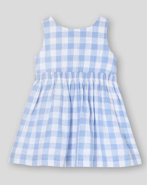 Wotnot by AZORTE Girls Checked Fit & Flare Dress