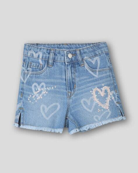 Wotnot by AZORTE Heart Print Regular Fit Shorts