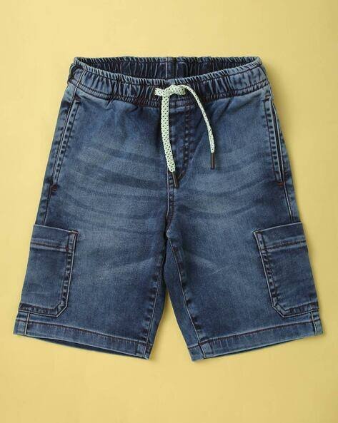 Wotnot by AZORTE Mid-Wash Shorts with Insert Pockets