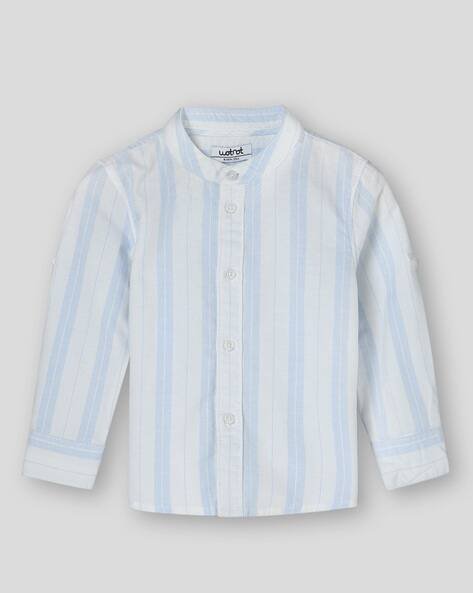 Wotnot by AZORTE Striped Shirt with Band Collar