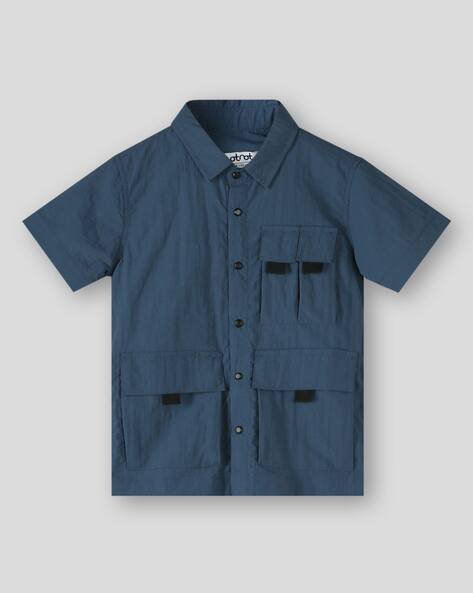 Wotnot by AZORTE Stylized Pocket Half Sleeve Shirt