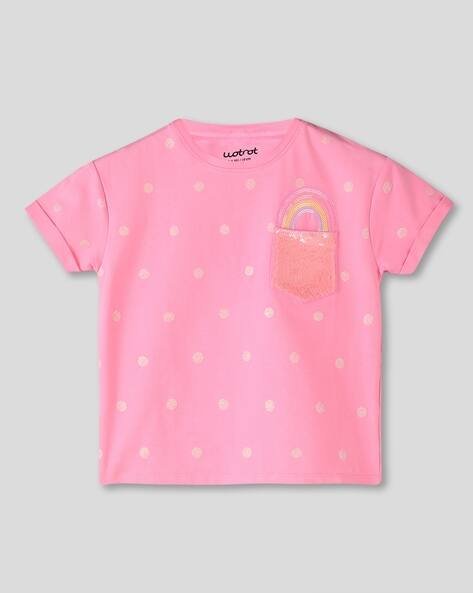 Wotnot by AZORTE All-Over Print Regular Fit T-Shirt with Sequin Pocket