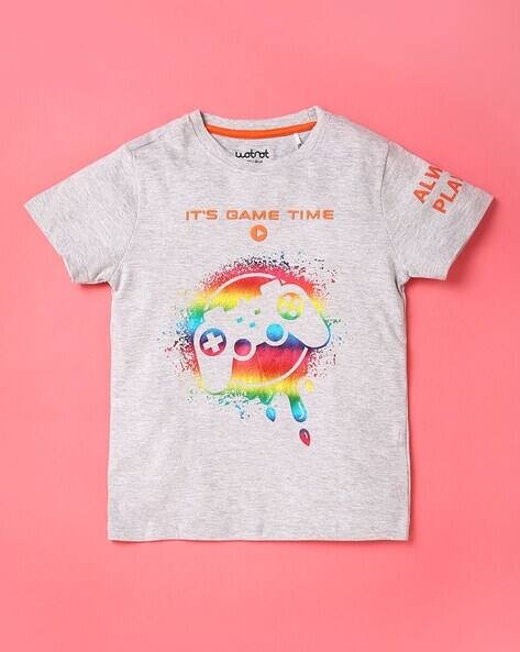Wotnot by AZORTE Graphic Print Slim Fit Round-Neck T-shirt