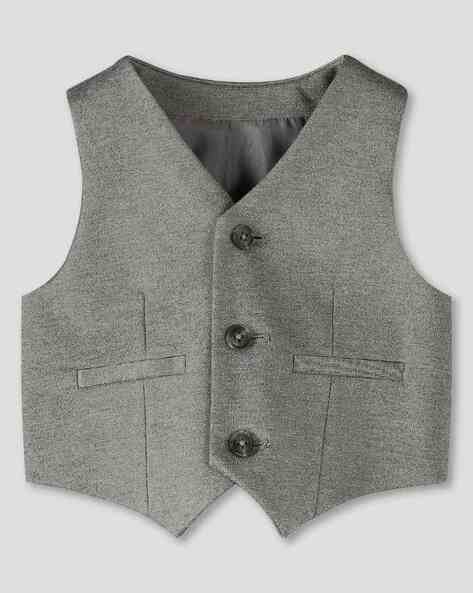 Wotnot by AZORTE Heathered Waistcoat with Welt Pockets