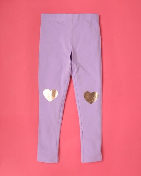 Wotnot by AZORTE Leggings with Placement Heart Print