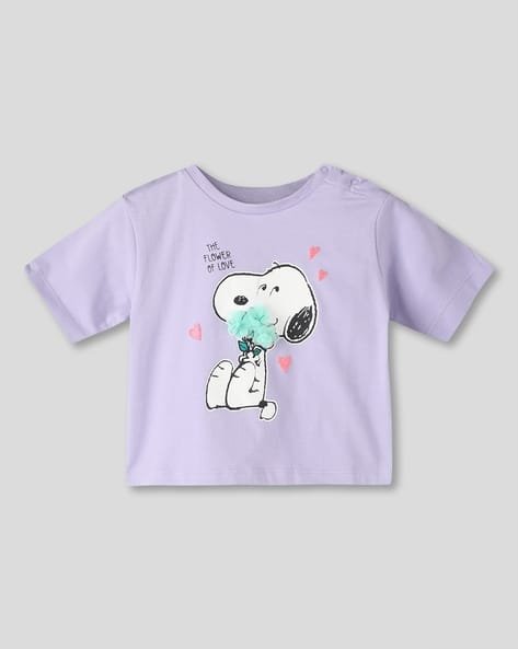 Wotnot by AZORTE Snoopy Print Regular Fit T-Shirt