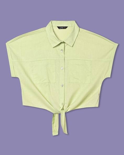 Wotnot by AZORTE Shirt with Waist Tie-Up