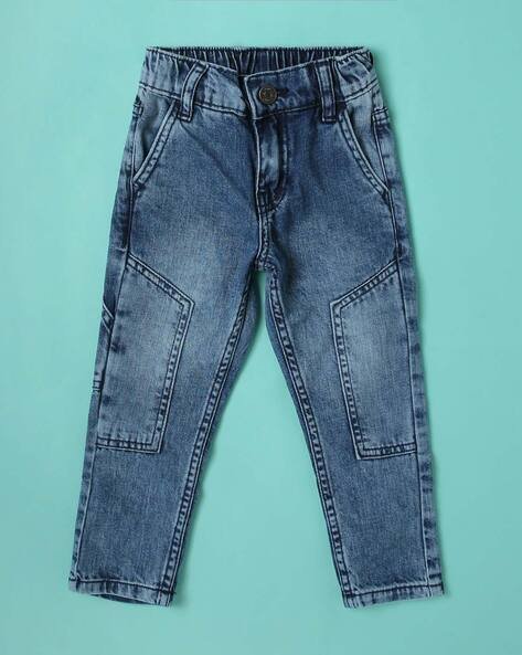 Wotnot by AZORTE Boys Heavy-Wash Cut & Sew Jeans