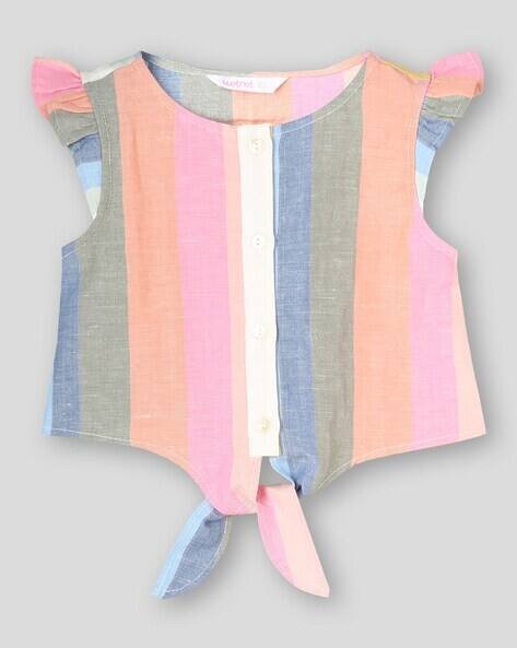Wotnot by AZORTE Yarn Dye Stripe Knot Top